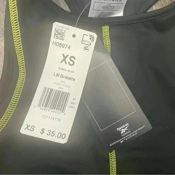 Reebok Les Mills High Neck Sports Bra-Crop Top size XS - Picture 5 of 5